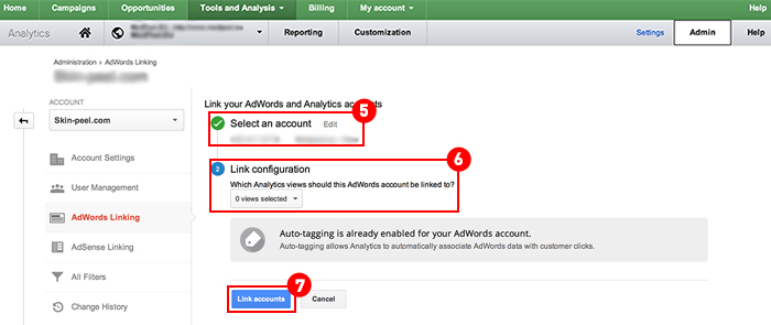 AdWords Analytics Linking