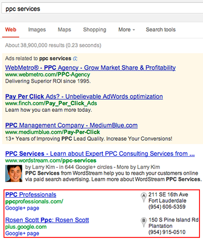 Local Search Results Example